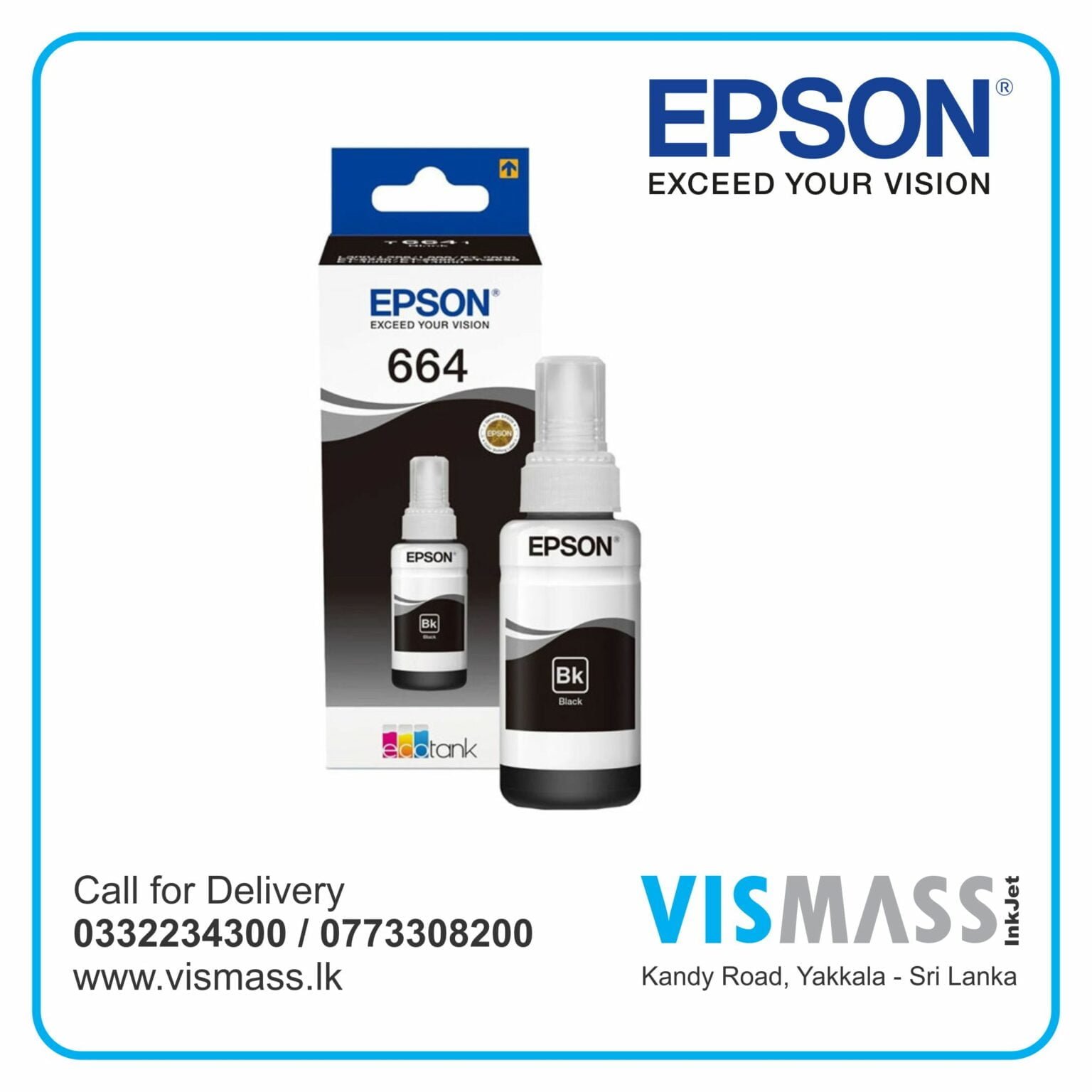 EPSON 664 Original Ink Bottles – 70ml C/M/Y/K